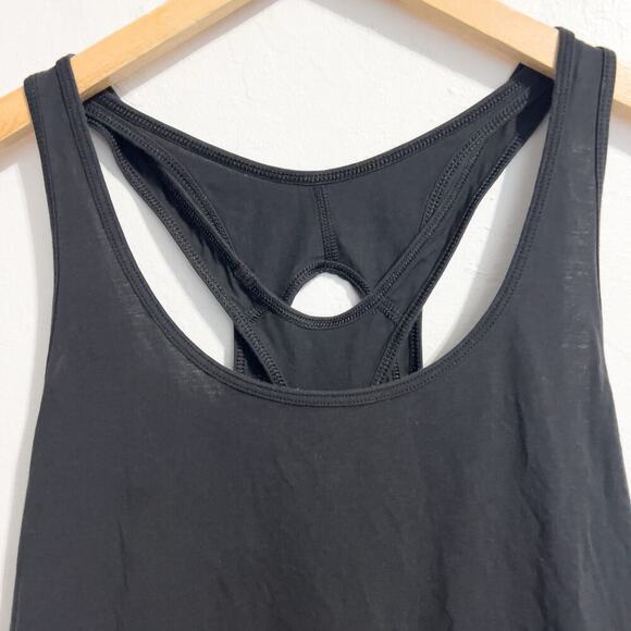Lululemon Tank Top Sz 6 Small Black Pima Cotton Black Criss Cross Relaxed - Picture 4 of 7